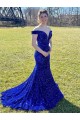 Sleeveless Off the Shoulder Velvet Sequin Sheath Prom Dress Brighton