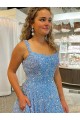 Sleeveless Scoop Neck Velvet Sequin A-Line Prom Dress / Evening Dress Brighton