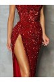 Sleeveless Strapless Velvet Sequin Sheath Prom Dress / Evening Dress Brighton