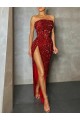 Sleeveless Strapless Velvet Sequin Sheath Prom Dress / Evening Dress Brighton