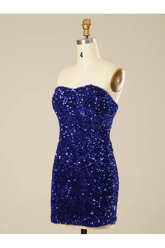Sleeveless Sweetheart Velvet Sequin Sheath Prom Dress Brighton