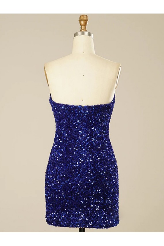 Sleeveless Sweetheart Velvet Sequin Sheath Prom Dress Brighton