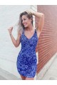 Sleeveless V-Neck Velvet Sequin Sheath Evening Dress Brighton