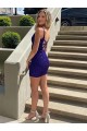 Sleeveless V-Neck Velvet Sequin Sheath Prom Dress Brighton