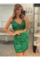 Sleeveless V-Neck Velvet Sequin Sheath Formal Dress Brighton