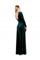 Long Sleeves V-Neck Open Back Stretch Velvet A-Line Black Tie Prom Dress / Bridesmaid Dress Brighton