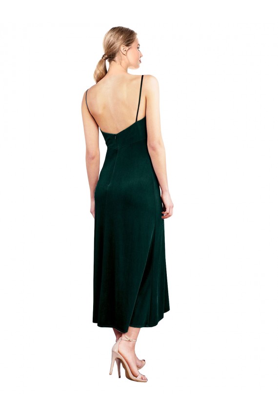 Sleeveless Spaghetti Straps Low Back Stretch Velvet A-Line Prom Dress / Bridesmaid Dress Brighton