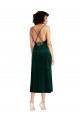 Sleeveless Cowl Neck Criss Cross Open Back Stretch Velvet Sheath Black Tie Evening Gown / Prom Dress / Bridesmaid Dress Brighton