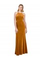Sleeveless Halter Neck Criss Cross Open Back Stretch Velvet A-Line Formal Evening Gown / Prom Dress / Bridesmaid Dress Brighton