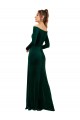 Long Sleeves Off the Shoulder Stretch Velvet Sheath Formal Evening Gown / Prom Dress / Bridesmaid Dress Brighton