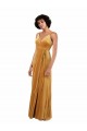 Sleeveless V-Neck V-Back Stretch Velvet Column Black Tie Evening Gown / Prom Dress / Bridesmaid Dress Brighton
