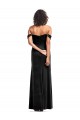 Sleeveless Black Off the Shoulder Stretch Velvet A-Line Formal Evening Gown / Prom Dress / Bridesmaid Dress Brighton
