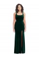 Sleeveless Square Neck Stretch Velvet Trumpet Semi Formal Evening Dress / Prom Dress / Bridesmaid Dress Brighton