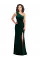 Sleeveless One Shoulder Stretch Velvet Trumpet Black Tie Prom Dress / Bridesmaid Dress Brighton