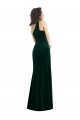 Sleeveless One Shoulder Stretch Velvet Trumpet Black Tie Prom Dress / Bridesmaid Dress Brighton