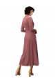 Long Sleeves V-Neck Stretch Velvet A-Line Black Tie Prom Dress / Bridesmaid Dress Brighton