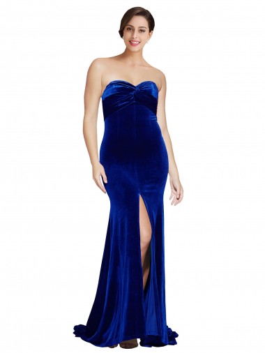 Sleeveless Sweetheart Low Back Stretch Velvet Mermaid Formal Evening Gown / Prom Dress / Bridesmaid Dress Brighton
