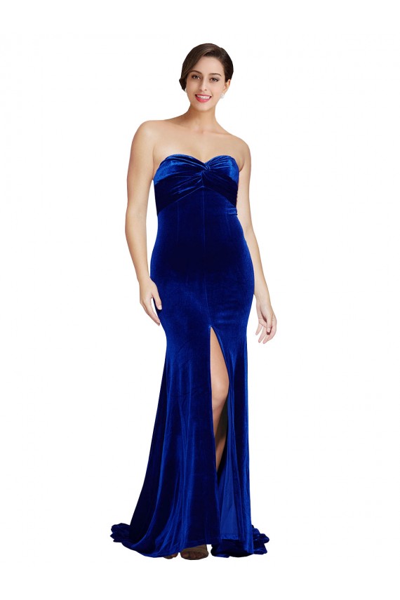 Sleeveless Sweetheart Low Back Stretch Velvet Mermaid Formal Evening Gown / Prom Dress / Bridesmaid Dress Brighton