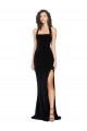 Sleeveless Halter Neck Low Back Stretch Velvet Sheath Semi Formal Evening Dress / Prom Dress / Bridesmaid Dress Brighton